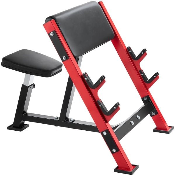 Preacher Curl Bank, 300 Kg Maximale Belasting, Krachttraining Apparaat, Zittend Arm En Biceps Station, Verstelbare Gewichtsbank met Stanghouders voor De Thuisgymnastiek