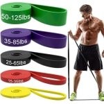 Premium 5-delige Weerstandsbanden Set - Fitness Elastiek met 5 Verschillende Weerstanden - Geschikt voor Crossfit, Powerlifting en Thuis workouts - Inclusief luxe opberger en Complete Oefengids voor Weerstandsbanden