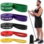Premium 5-delige Weerstandsbanden Set - Fitness Elastiek met 5 Verschillende Weerstanden - Geschikt voor Crossfit, Powerlifting en Thuisworkouts - Inclusief luxe opbergtassen en gebruikershandleidingen