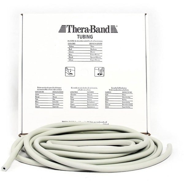 Professionele Weerstandstube Oefenband 7,5 Meter Zilver | Extra Zware Krachttraining