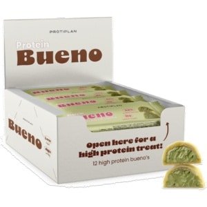 Protiplan - Proteïne Bueno White Chocolate Pistachio - 12 repen - 12 x 30 g - Low carb - Suikerarm - Eiwitreep