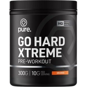 Pure. Go Hard Pre-Workout - Orange - 300g - 30 servings - magnesium en vitamine C - suikervrij - fitness