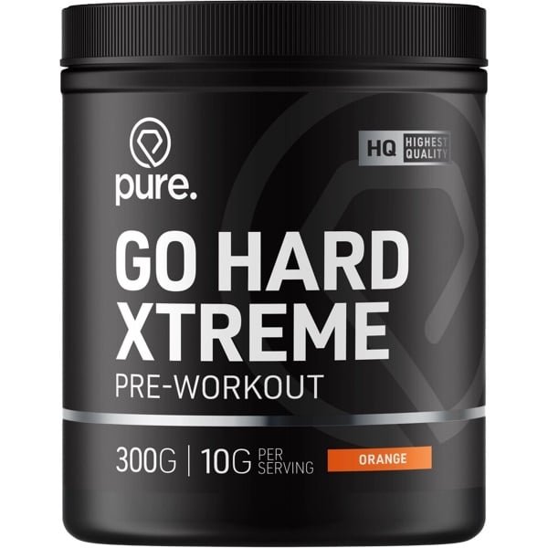 Pure. Go Hard Pre-Workout - Orange - 300g - 30 servings - magnesium en vitamine C - suikervrij - fitness