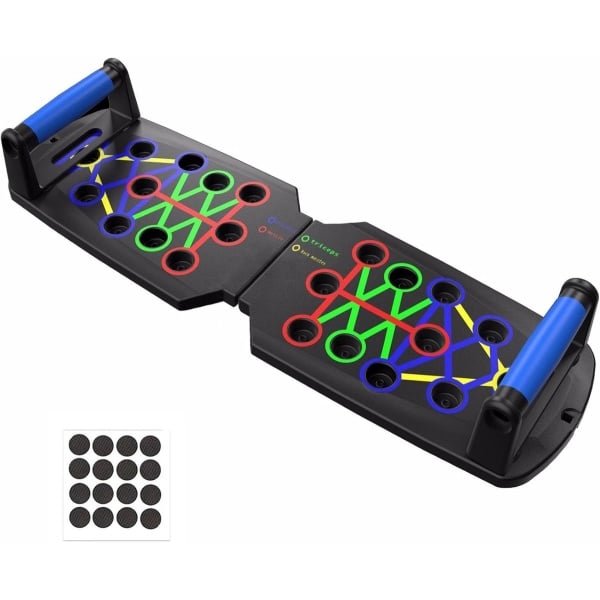 Push Up Board 14 in 1 met Push Up Handgrepen - Opvouwbaar Dipsysteem - Multifunctioneel Fitnessbord - Push Up Bar - Thuis Fitnessapparaat - Krachttraining voor Borst, Schouders, Armen, Rug en Buikspieren