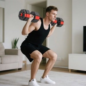 REDOM - 4-In-1 Halterset - Verstelbaar - Voor Krachttraining Thuis - Kunststof - Rood - 25 Kg