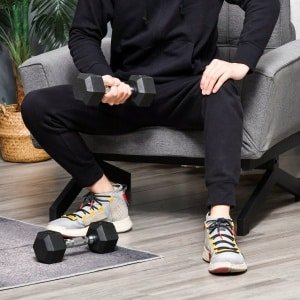 REDOM - Halterschijven Set Van 2 - Drie Handgrepen En Rubbercoating - Voor Krachttraining - IJzer - Zwart - 5 Kg