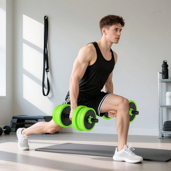 REDOM - Halterset - 4-In-1 Functie - Verstelbaar Gewicht - Voor Krachttraining Thuis - Kunststof - Rood