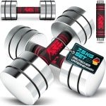 RE:SPORT Set van 2 halters van massief staal, 2,5/5/7,5/10 kg, korte halter met gewichten en schuimrubberen handgreep, fitness, korte halters, thuisgym, krachttraining en spieropbouw (rood, 2 x 7,5 kg