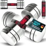 RE:SPORT Set van 2 halters van massief staal, 2,5/5/7,5/10 kg, korte halter met gewichten en schuimrubberen handgreep, fitness, korte halters, thuisgym, krachttraining en spieropbouw (rood, 2 x 10 kg)