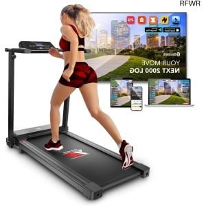 RFWR® Inklapbare Elektrische Loopband tot 12 km/u met Gebarenbesturing en Trainingsprogramma's