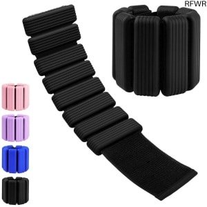 RFWR® Verstelbare Gewichtsmanchetten voor Dames - Set van 2 Siliconen Enkelgewichten (1 kg) voor Yoga, Fitness en Cardio