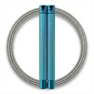 RXpursuit Speedrope Springtouw voor CrossFit - Perfect voor snelle Single Unders en Double Unders - Super Snelle Lagers - Aluminium Handvaten - Blauw-Zilver