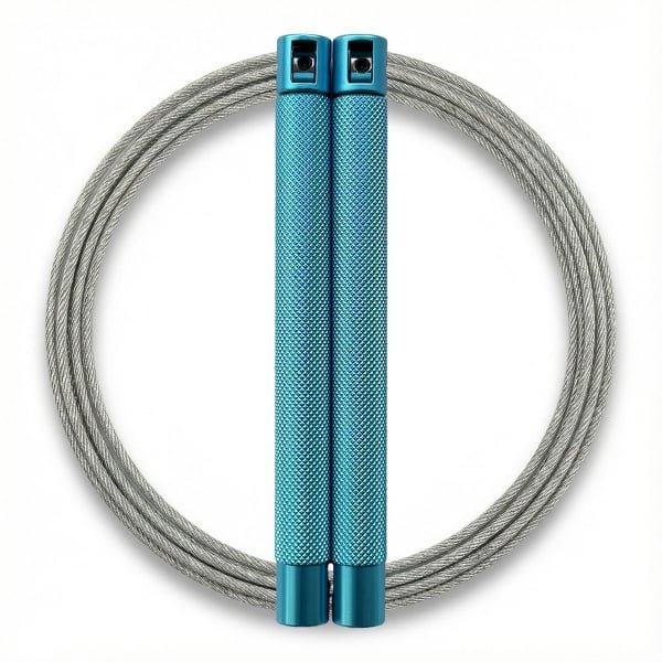 RXpursuit Speedrope Springtouw voor CrossFit - Perfect voor snelle Single Unders en Double Unders - Super Snelle Lagers - Aluminium Handvaten - Blauw-Zilver