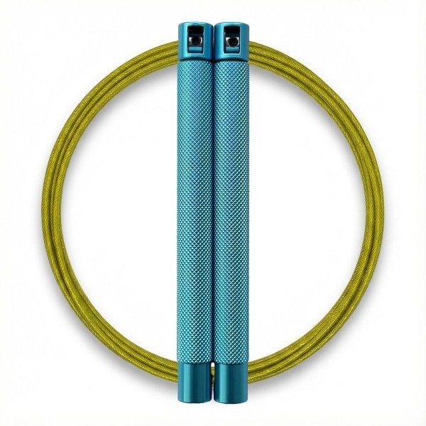RXpursuit Speedrope Springtouw voor CrossFit - Perfect voor snelle Single Unders en Double Unders - Super Snelle Lagers - Aluminium Handvaten - Blauw-Geel
