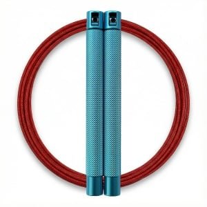 RXpursuit Speedrope Springtouw voor CrossFit - Perfect voor snelle Single Unders en Double Unders - Super Snelle Lagers - Aluminium Handvaten - Blauw-Rood