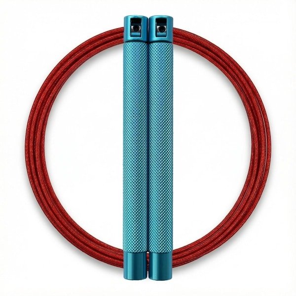 RXpursuit Speedrope Springtouw voor CrossFit - Perfect voor snelle Single Unders en Double Unders - Super Snelle Lagers - Aluminium Handvaten - Blauw-Rood
