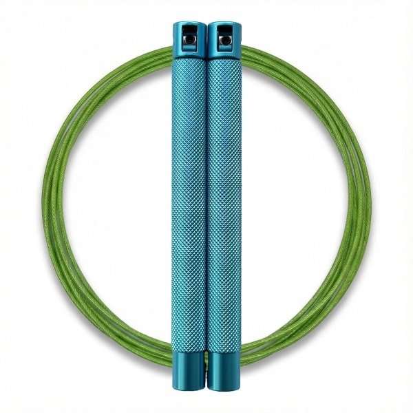 RXpursuit Speedrope Springtouw voor CrossFit - Perfect voor snelle Single Unders en Double Unders - Super Snelle Lagers - Aluminium Handvaten - Blauw-Groen