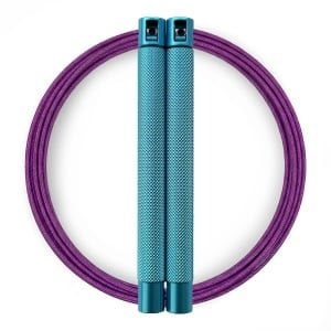 RXpursuit Speedrope Springtouw voor CrossFit - Perfect voor snelle Single Unders en Double Unders - Super Snelle Lagers - Aluminium Handvaten - Blauw-Paars