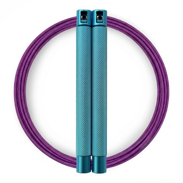 RXpursuit Speedrope Springtouw voor CrossFit - Perfect voor snelle Single Unders en Double Unders - Super Snelle Lagers - Aluminium Handvaten - Blauw-Paars