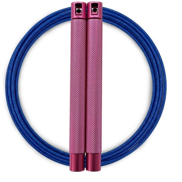 RXpursuit Speedrope Springtouw voor CrossFit - Perfect voor snelle Single Unders en Double Unders - Super Snelle Lagers - Aluminium Handvaten - Roze-Blauw