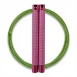 RXpursuit Speedrope Springtouw voor CrossFit - Perfect voor snelle Single Unders en Double Unders - Super Snelle Lagers - Aluminium Handvaten - Roze-Groen