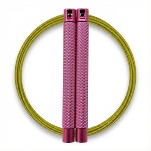 RXpursuit Speedrope Springtouw voor CrossFit - Perfect voor snelle Single Unders en Double Unders - Super Snelle Lagers - Aluminium Handvaten - Roze-Geel