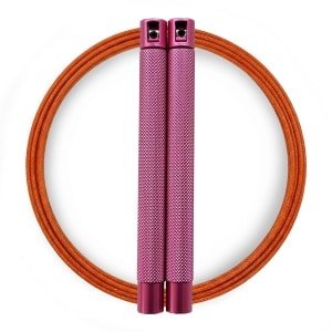RXpursuit Speedrope Springtouw voor CrossFit - Perfect voor snelle Single Unders en Double Unders - Super Snelle Lagers - Aluminium Handvaten - Roze-Oranje