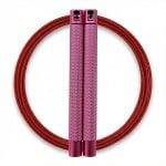 RXpursuit Speedrope Springtouw voor CrossFit - Perfect voor snelle Single Unders en Double Unders - Super Snelle Lagers - Aluminium Handvaten - Roze-Rood