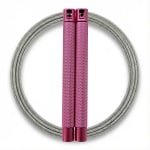 RXpursuit Speedrope Springtouw voor CrossFit - Perfect voor snelle Single Unders en Double Unders - Super Snelle Lagers - Aluminium Handvaten - Roze-Zilver