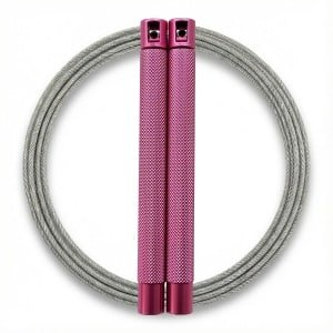 RXpursuit Speedrope Springtouw voor CrossFit - Perfect voor snelle Single Unders en Double Unders - Super Snelle Lagers - Aluminium Handvaten - Roze-Zilver