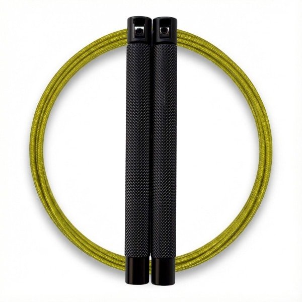 RXpursuit Speedrope Springtouw voor CrossFit - Perfect voor snelle Single Unders en Double Unders - Super Snelle Lagers - Aluminium Handvaten - Zwart-Geel