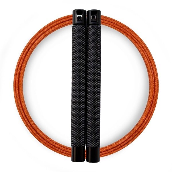 RXpursuit Speedrope Springtouw voor CrossFit - Perfect voor snelle Single Unders en Double Unders - Super Snelle Lagers - Aluminium Handvaten - Zwart-Oranje