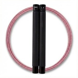 RXpursuit Speedrope Springtouw voor CrossFit - Perfect voor snelle Single Unders en Double Unders - Super Snelle Lagers - Aluminium Handvaten - Zwart-Roze