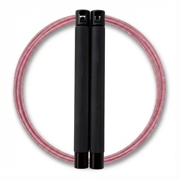 RXpursuit Speedrope Springtouw voor CrossFit - Perfect voor snelle Single Unders en Double Unders - Super Snelle Lagers - Aluminium Handvaten - Zwart-Roze