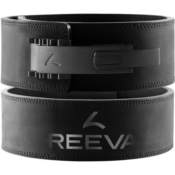 Reeva Nubik Leren Lifting Belt met Stainless Steel Buckle (13MM) - Zwart Lederen Lever belt in Maat S - Lever Belt geschikt voor Crossfit, Powerlifting, Fitness en Bodybuilding - Lifting Belt voor Heren en Dames