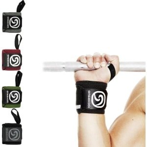 Rehband Polsbandage 1 Paar voor Krachttraining - Polsbandage 45cm Comfortabele en Stabiliserende Polssteun - Carbon/Zwart Unisize