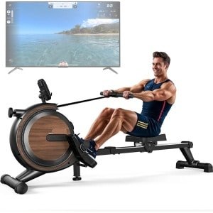Roeitrainer - Roeimachine - Fitnessapparaat - Home Trainer - Cardio Trainer - 16 Niveaus Magnetische Weerstand - Ondersteunt Tot 150 Kg - Zwart