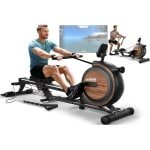 Roeitrainer - Roeimachine - Fitnessapparaat - Krachttrainer - Magnetische Roeimachine - 16-Traps Weerstand - Bluetooth Connectie - Opvouwbaar Timber Design