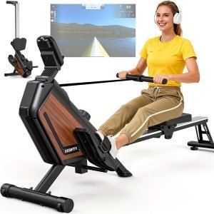 Roeitrainer - Roeimachine - Roeiapparaat - Fitnessapparaat - Cardioapparaat - 16 Magnetische Weerstandsniveaus - Inklapbaar Met Bluetooth - Max. Belastbaar Gewicht 160 kg