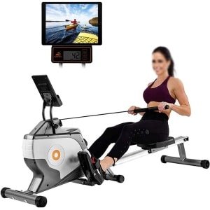 Roeitrainer Thuis - Fitnessapparaat Binnen - Full Body Workout - 8 Weerstandsniveaus - Opvouwbaar Ontwerp