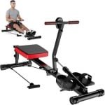 Roeitrainer Thuis - Full Body Trainer - Krachtige Cardiotraining - 12 Weerstandsniveaus - 180kg Belasting - Zwart Rood