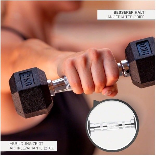 Rubberen Halter 1 kg Zeshoekig Compact voor Fitness en Krachttraining