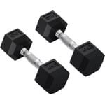 Rubberen Halters - Zeshoekige Gewichten - Thuis Krachttraining - Antislip Ontwerp - 2 x 4kg - Zwart