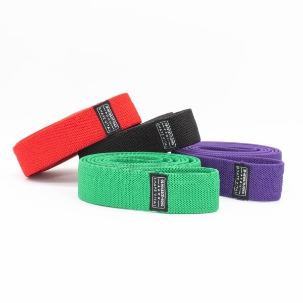 SHAPEVITAL Weerstandsbanden Set - 4 Stuks - Textiel - Fitness Elastiek - Resistance Bands - Trainingsbanden - Anti-slip - Sport & Crossfit - Inclusief Draagtas