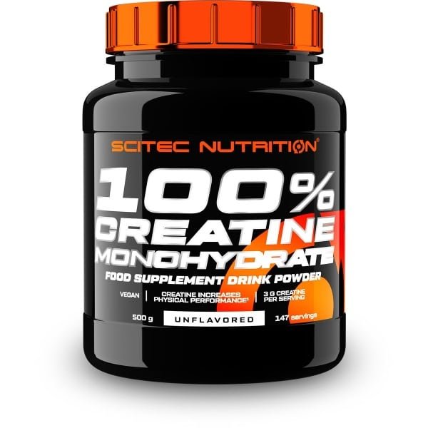 Scitec Nutrition 100% Creatine Monohydrate - Veganistisch - 3g per portie - Prestatieboost voor trainingen met hoge intensiteit - 500 g, Niet-gearomatiseerd