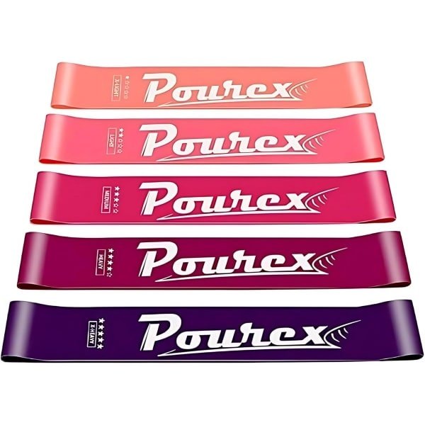 Set Elastiek Fitnessbanden (5 stuks) - Weerstandsbanden voor Krachttraining, Yoga en Pilates