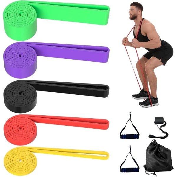 Set Elastische Weerstandsbanden voor Fitness, Krachttraining en Calisthenics met Bevestigingsmateriaal