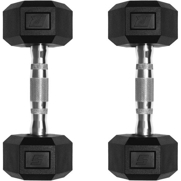 Set Haltergewichten PVC Bekleed - Hex Dumbbells voor Krachttraining