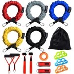 Set Weerstandsbanden 15 Delig met Beschermende Nylon Hoezen | Krachttraining & Fitness