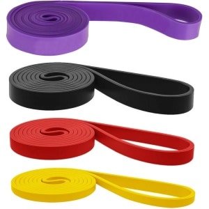 Set Weerstandsbanden: 4 Stuks Fitnessbanden met Verschillende Weerstanden voor Krachttraining en Yoga